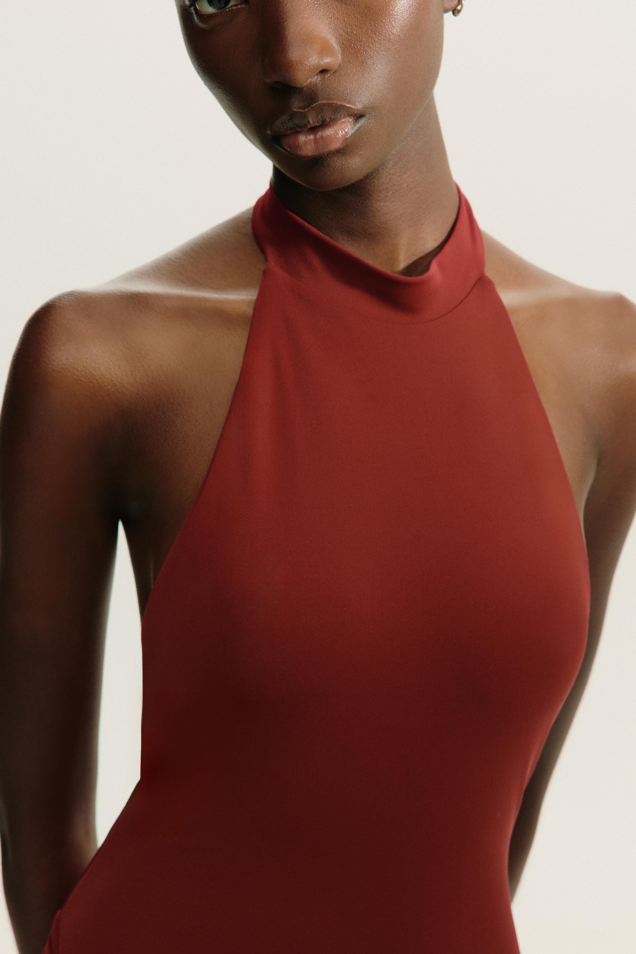 HALTER TULLE COMBINATION DRESS